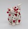 Ceramic White Cat with Red Hearts Ornament, Home Décor, Gift for Her, Galentine's Day Gift, Cat Lovers Gift, Pet Loss Gift, Valentines Day Decor